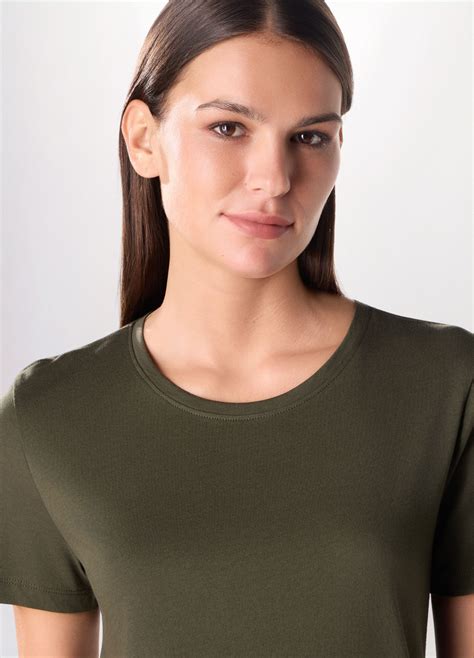 T-shirt in jersey di puro cotone donna