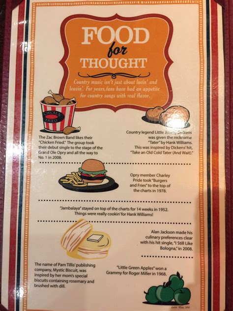 Opry Backstage Grill Menu (Full Menu Update 2025)