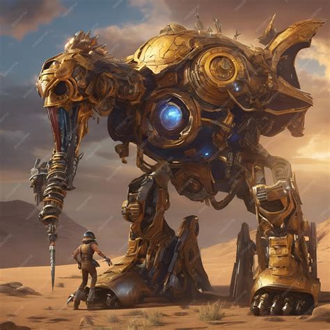 Premium AI Image | A mechanical guardian watching over a hidden