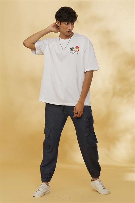 Buy Theorem White Cotton Bio-washed Dancing Mamba Print T-shirt Online