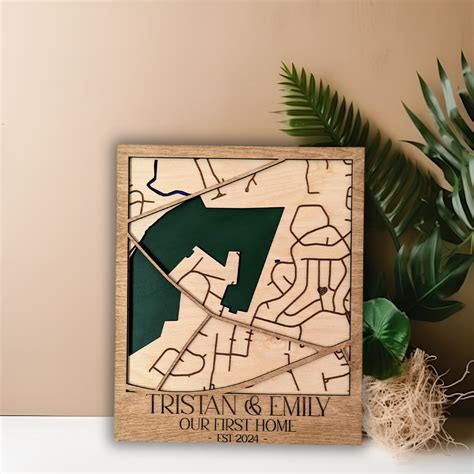 Customized Map for New Homeowners Custom Map Housewarming Gift First