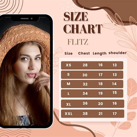 professional size chart attractive colorful chart  commercial