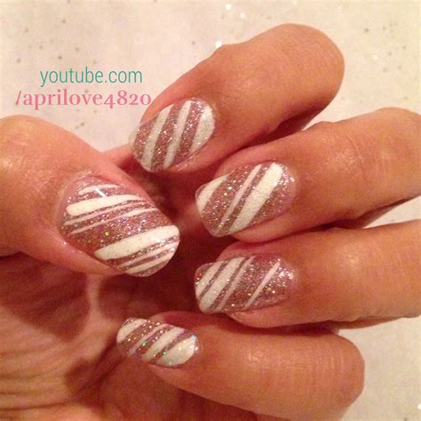 candy cane nail art design 6