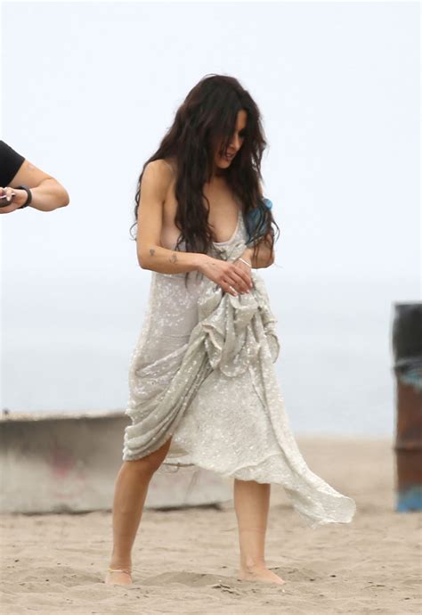 SARAH SHAHI at a Photoshoot on the Beach in Los Angeles 10/05/2022