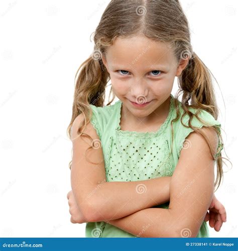 Menina Bonito Com Expressão Impertinente Da Face. Imagem de Stock