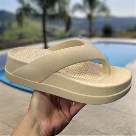 Chinelo Sem Dedo Feminino - Chinelo sandalia plataforma Nuvem de Dedo Feminino Nuvem Leve e Macio ...