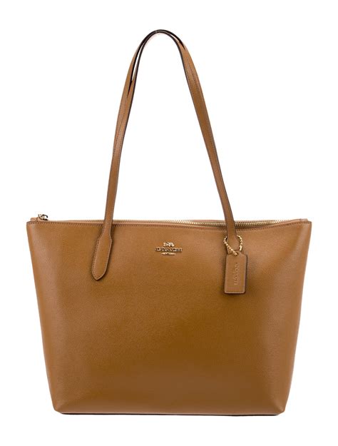 coach leather tote brown totes handbags cch  realreal