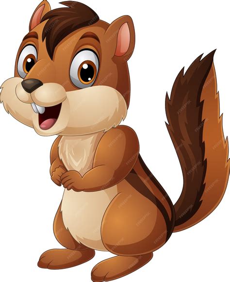 Premium Vector | Cartoon happy chipmunk on white background