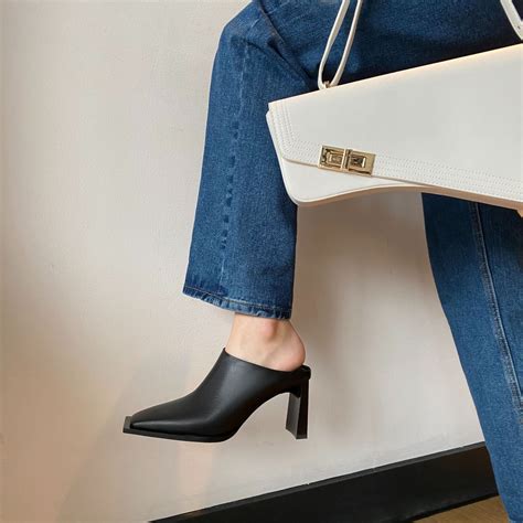 CHIKO Maleena Square Toe Chunky Heels Clogs/Mules Shoes