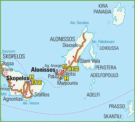 Alonnisos road map - Ontheworldmap.com