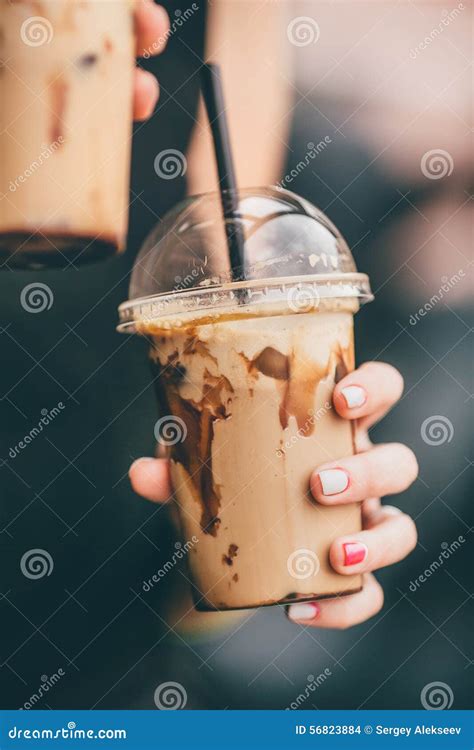 frappe  plastic cup stock photo image  plastic cold
