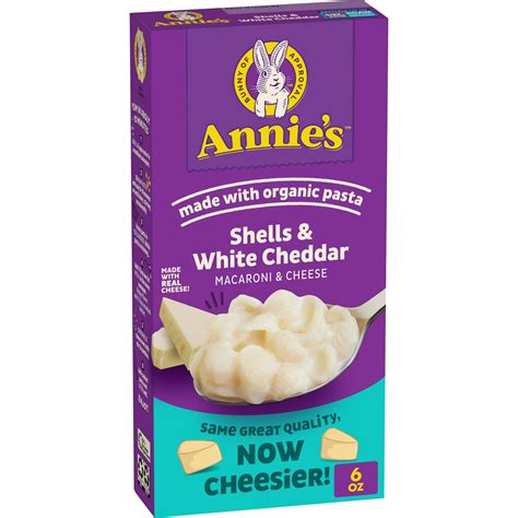 Annie's White Cheddar Shells Macaroni and Cheese with Organic Pasta, 6