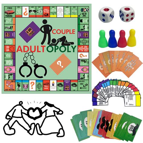 AWAVM 1 Set Adultopoly Board Game, Couple Adult Opoly Board Game