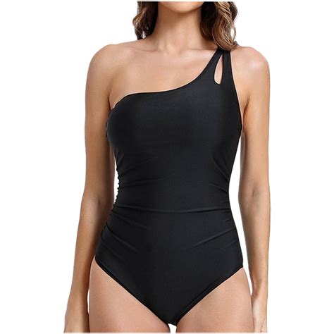 Moocorvic Girl's One Piece Swimsuits Slant Strappy Swimwear Summer