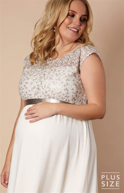 Mia Plus Size Maternity Dress Ivory - Maternity Wedding Dresses