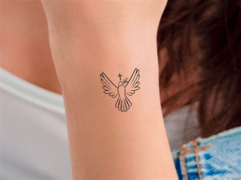 Dove Cross Temporary Tattoo / Religious Tattoo / Religious Gift - Etsy