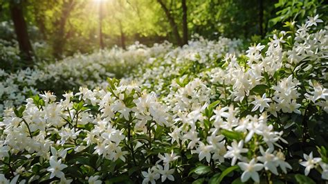 Beautiful natural landscape with field of jasmine flowers. 49229820