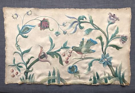 Antique Crewel Work Tapestry Panel Jacobean Style Wool Work | Etsy