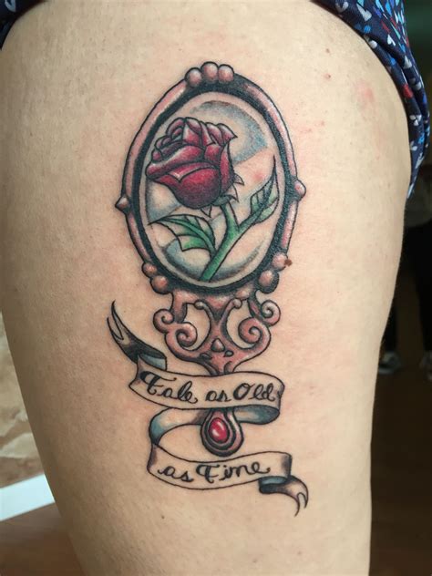 rose from beauty and the beast tattoo 1