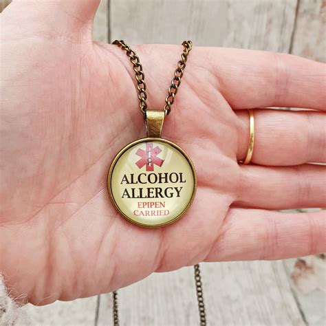 Alcohol Allergy Necklace, Allergic to Alcohol, Medical Jewellery