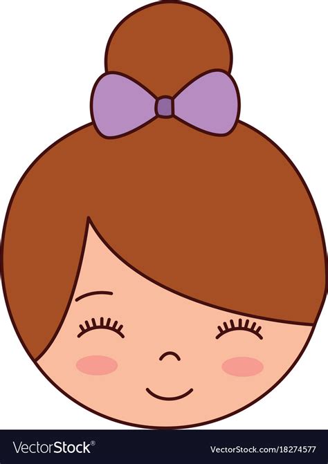 Cute face little girl ballerina cartoon character Vector Image