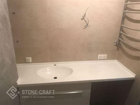 Столешницы для ванной из искусственного камня купить на заказ, цены