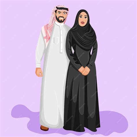 Premium Vector | Love concept. young loving smiling arabian couple