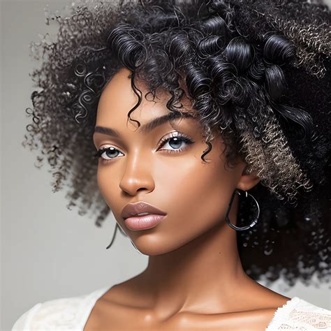 POV close-up shot of black model and model with curly hair with