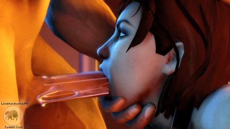 Rule 34 - 1girls 3d animated balls deep bioware blowjob bondage brown