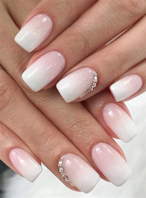 classic pink  white nails nail designs