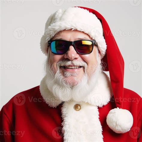 Portrait of a cheerful rainbowspectacled Gay Santa in holiday attire