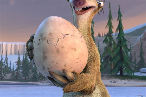 Sid, egg-carrying sloth sid from the Ice Age series 4K wallpaper download