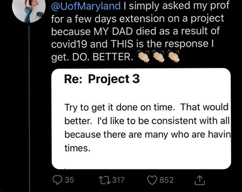 absolutely terrible response  umd finance department   student
