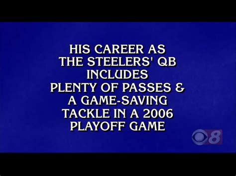 This clue was on Jeopardy today with a reference to my favorite