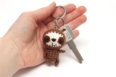 Crochet Sloth Keychain - Etsy