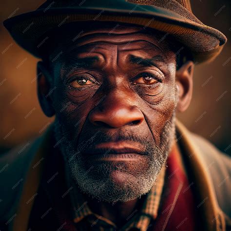 Premium Photo | Old black man portrait created by Generative AI technology