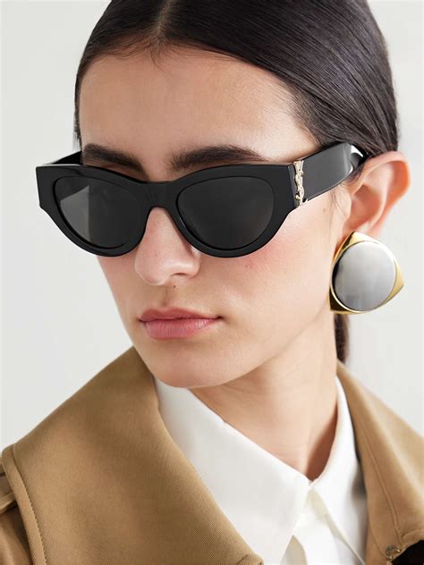 black cat eye acetate sunglasses saint laurent eyewear net  porter