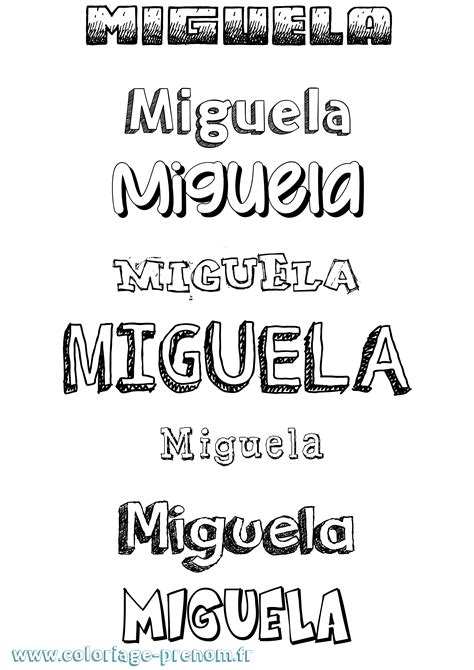 Coloriage du prénom Miguela : à Imprimer ou Télécharger facilement
