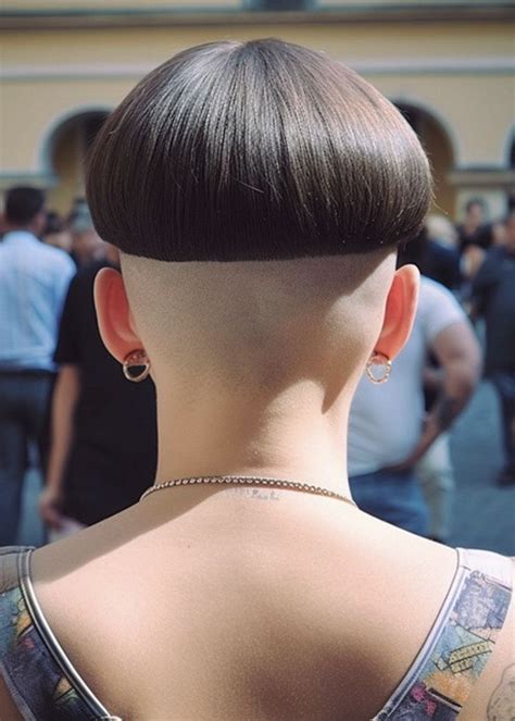 pin  tom tro  short bob hairstyles  shaved hair bowl cut