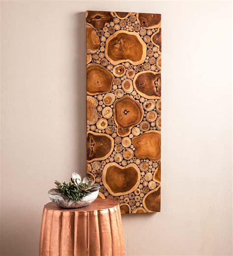 Sliced Teak Wood Panel Wall Art | VivaTerra