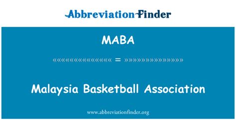 maba malaysia basketball association