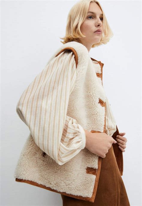 Жилет меховой Mango COLLIE, reversible, цвет: бежевый, RTLADB048701 ...