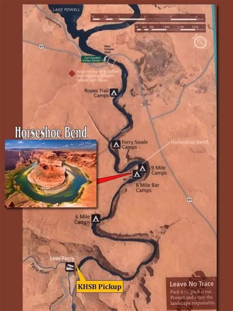 map  horseshoe bend lake powell