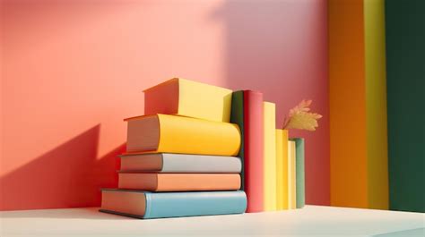 Premium AI Image | Books on colorful background