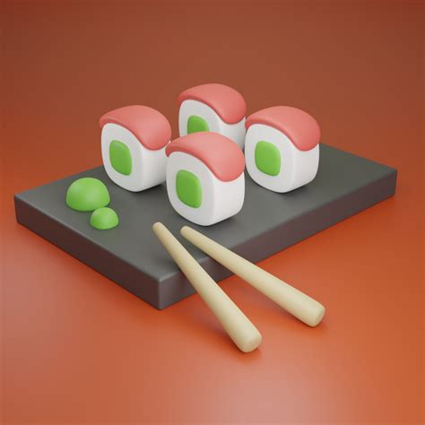 Иллюстрация 3D Суши в стиле 3d | Illustrators.ru