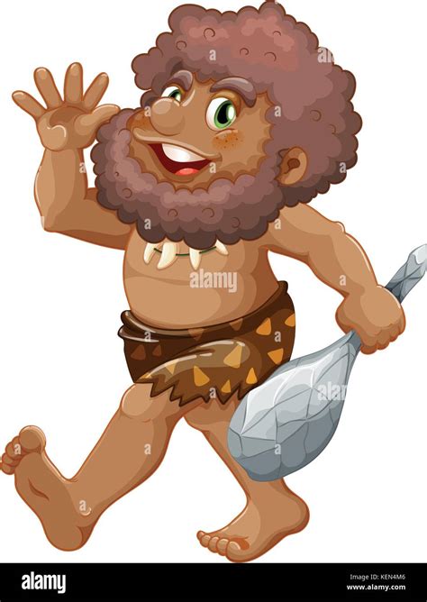 Illustration of a caveman with stick Stock Vector Image & Art - Alamy