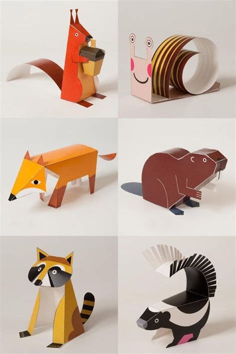 Paper Animals Para Imprimir - 3d Paper Animals Freebie: Paper Forest Animals
