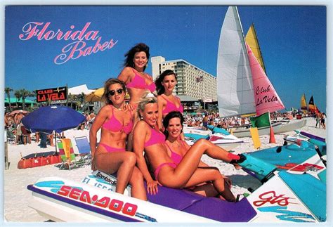 1990-2000'S Florida Beach Babes Pink Bikinis Sea-Doo Sexy Risque 4x6