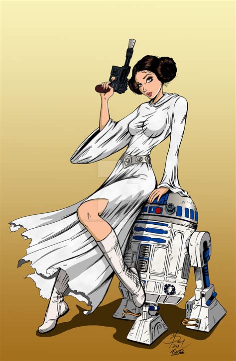 Princess Leia Commission inked by Dawn Mcteigue by Ticktockcolourist on