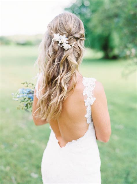 Beautiful Wedding Hairstyles Half Up Down Beach Shoulder Length Formal